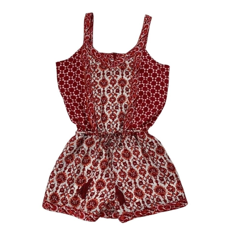 Artisan New York Floral Moroccan Print Romper with Pockets